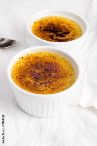 Photo: French dessert - cream brulee, burnt cream French dessert - cream brulee, burnt cream