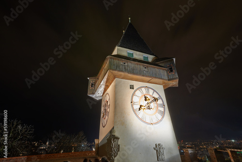 Photo: Clock Tower (Uhrturm) in Schlossberg, Graz, Austria Clock Tower (Uhrturm) in Schlossberg, Graz, Austria