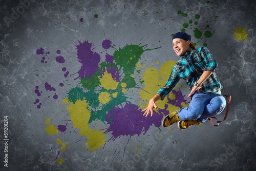 Photo: male dancer with splashes of paint male dancer with splashes of paint