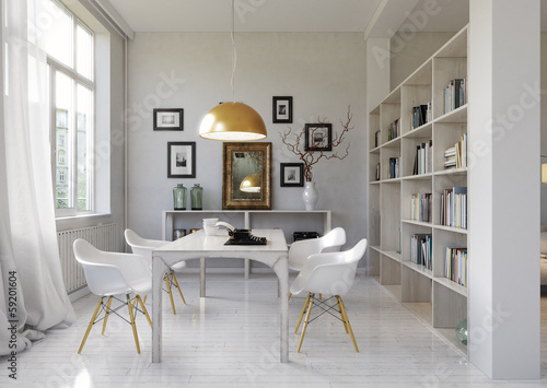 Illustration: Esszimmer in Altbau - dining room in Loft apartment Esszimmer in Altbau - dining room in Loft apartment