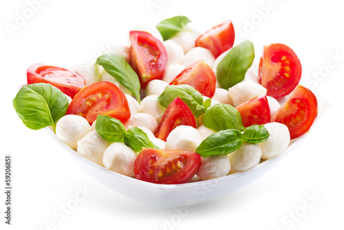 Photo: bowl of caprese salad bowl of caprese salad