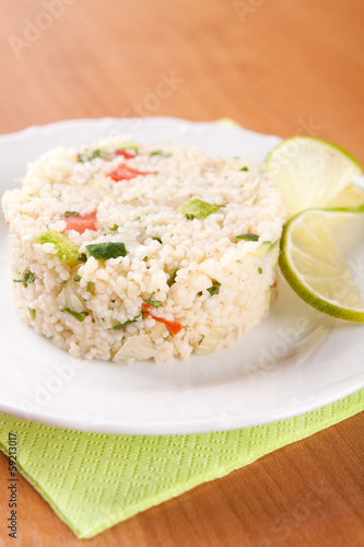 Photo: Salad with couscous, parsley, tomatoes and cucumber Salad with couscous, parsley, tomatoes and cucumber