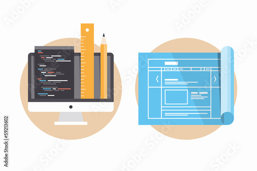 Vector: Website programming and development icons Website programming and development icons