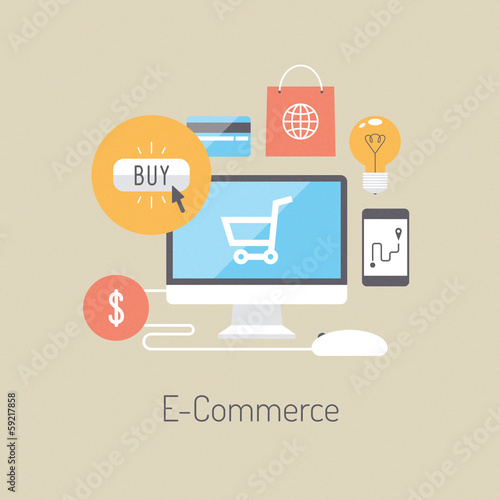Vector: E-commerce flat illustration concept E-commerce flat illustration concept