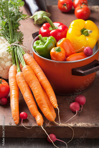 Photo: various fresh vegetable in casserole various fresh vegetable in casserole