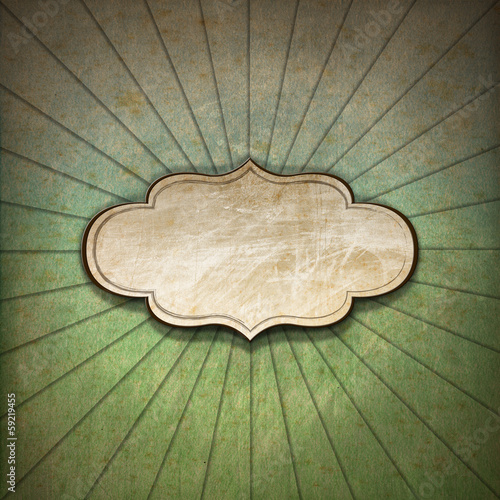 Illustration: Vintage Sunbeams Background with Label Vintage Sunbeams Background with Label