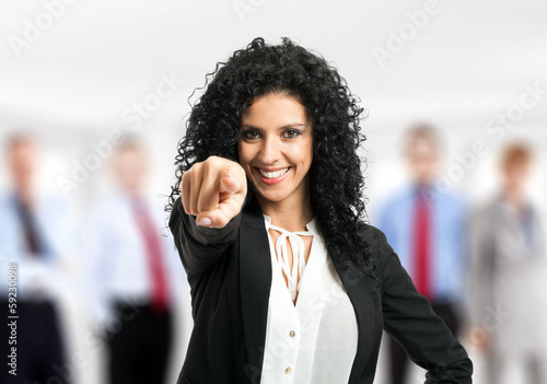 Photo: Woman pointing her finger Woman pointing her finger