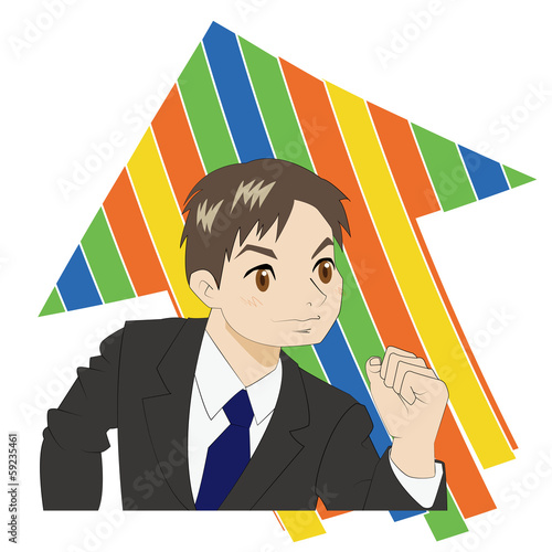 Vector: やる気マックス(ビジネスマン) やる気マックス(ビジネスマン)