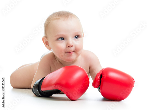 Photo: baby boy boxer isolated on white baby boy boxer isolated on white