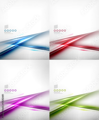 Vector: Set of abstract motion lines design templates Set of abstract motion lines design templates