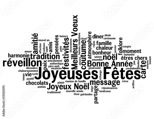 Vector: Nuage de Mots "JOYEUSES FETES" (joyeux noël bonne année fêtes) Nuage de Mots "JOYEUSES FETES" (joyeux noël bonne année fêtes)