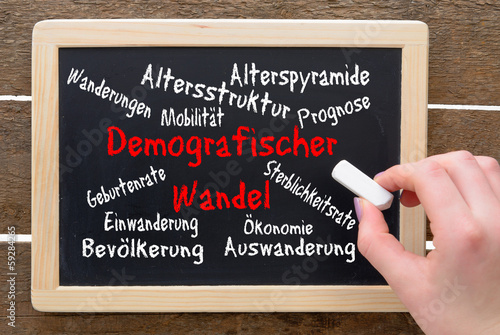 Photo: Konzept DemografieTafel mit Schrift Konzept DemografieTafel mit Schrift