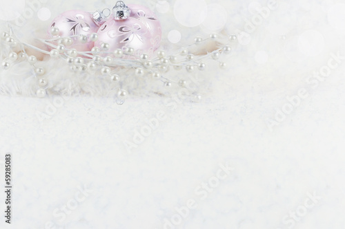 Photo: Pink Ornaments and Holiday Lights Pink Ornaments and Holiday Lights
