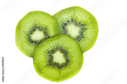 Photo: Half of fresh kiwifruit isolated on white Half of fresh kiwifruit isolated on white