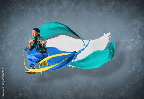 Photo: male dancer with splashes of paint male dancer with splashes of paint