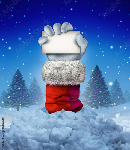 Illustration: Santa Claus Winter Sign Santa Claus Winter Sign