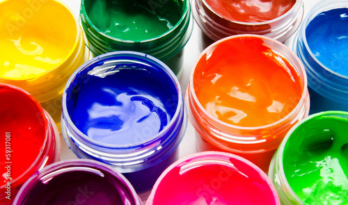Photo: Gouache paint isolated on a white background Gouache paint isolated on a white background