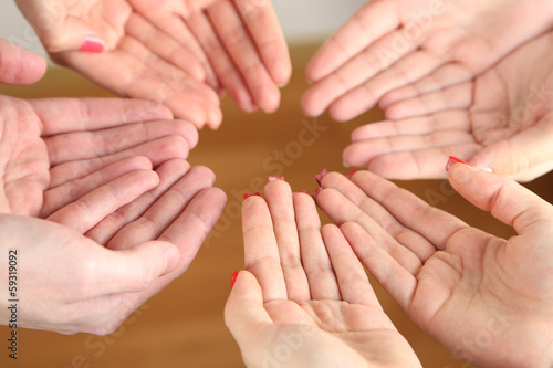 Photo: Muslim praying hands on light background Muslim praying hands on light background