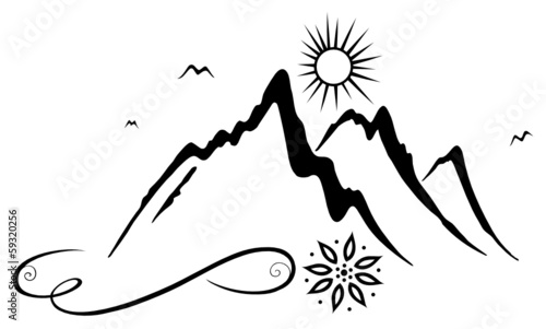 Vektor Wandern, Berg, Bergsteigen, Klettern