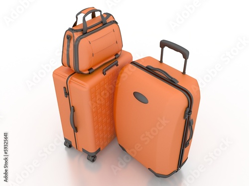 Illustration: Suitcases isolated on white background Suitcases isolated on white background