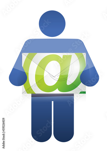Illustration: icon holding an email. illustration design icon holding an email. illustration design