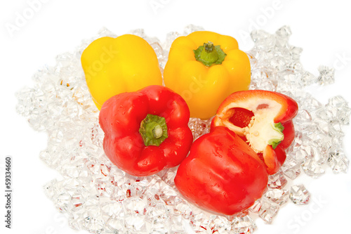 Photo: Fresh tomato on ice Fresh tomato on ice