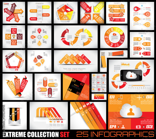 Vector: Extreme Collection of 25 quality Infographics background Extreme Collection of 25 quality Infographics background