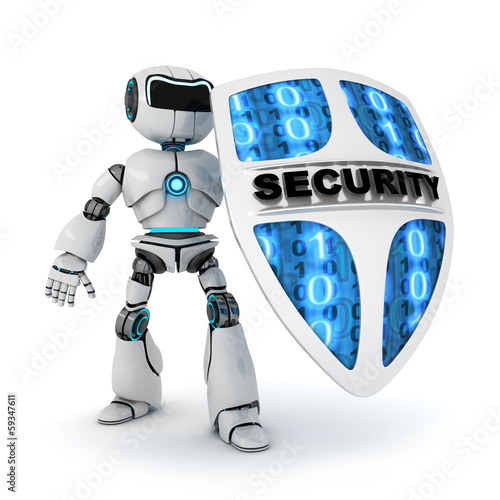 Illustration: Robot and shield Robot and shield
