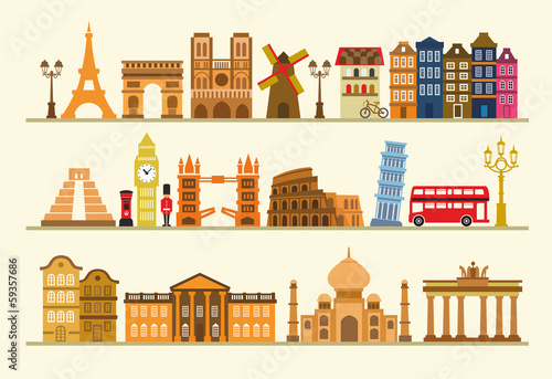Vector: vector color travel icon set vector color travel icon set