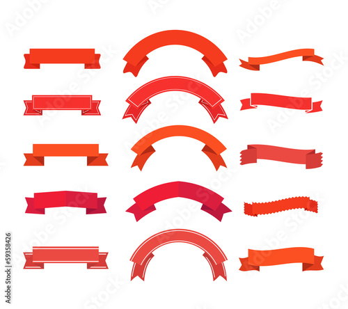 Vector: Different retro style ribbons set isolated on white. Ready for a Different retro style ribbons set isolated on white. Ready for a