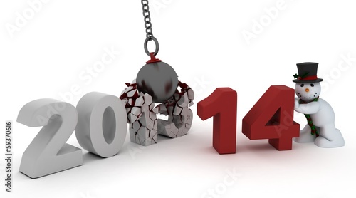 Illustration: 2014 new year wrecking ball 2014 new year wrecking ball