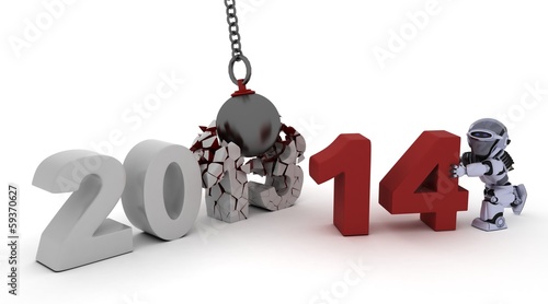 Illustration: 2014 new year wrecking ball 2014 new year wrecking ball