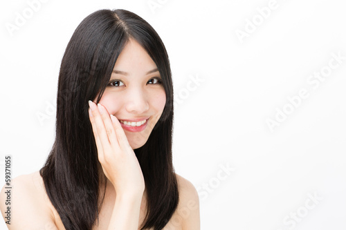 Photo: attractive asian woman beauty image on white background attractive asian woman beauty image on white background