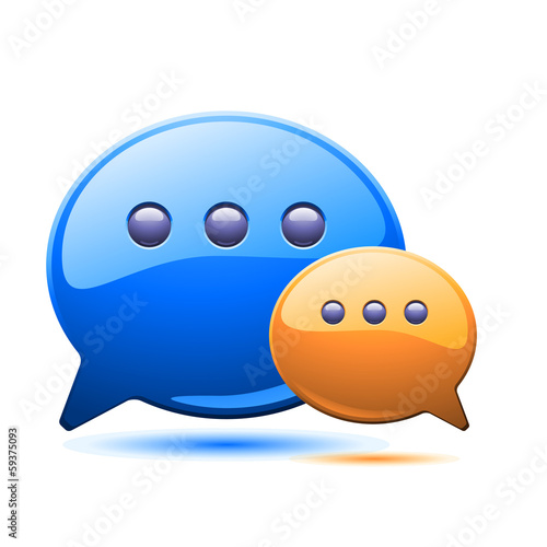 Vector: illustration of two coloured communication bubles illustration of two coloured communication bubles