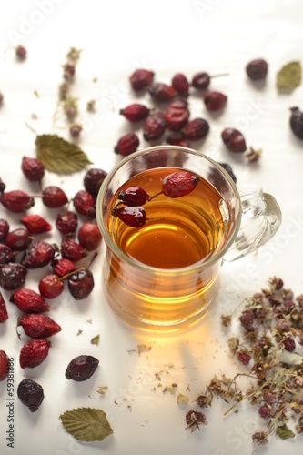 Photo: Herbal tea - with wild rose and raspberry Herbal tea - with wild rose and raspberry