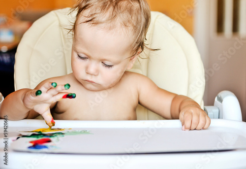 Photo: baby is drawing baby is drawing