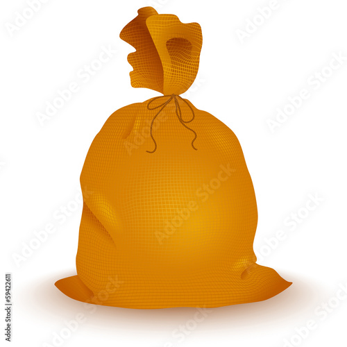 Vector: Cloth sack tied to a rope and filled with something; EPS8 Cloth sack tied to a rope and filled with something; EPS8