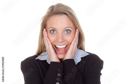 Photo: laughing blond woman. laughing blond woman.
