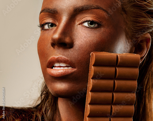 Photo: passionate woman with chocolate passionate woman with chocolate