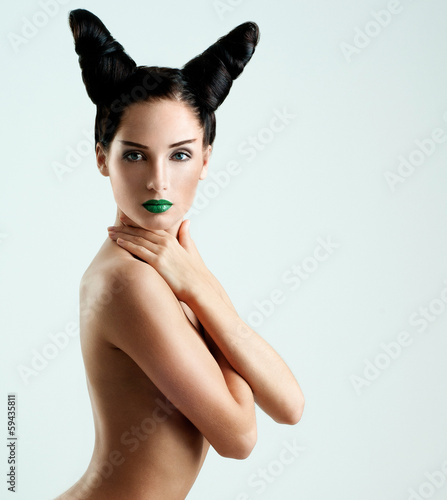Photo: Beautiful woman with fashion hairstyle Beautiful woman with fashion hairstyle
