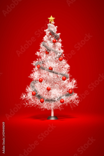 Illustration: white christmas tree white christmas tree
