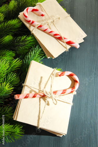 Photo: Christmas candy canes and letters for Santa, Christmas candy canes and letters for Santa,