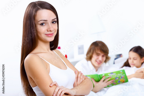 Photo: Family at home Family at home