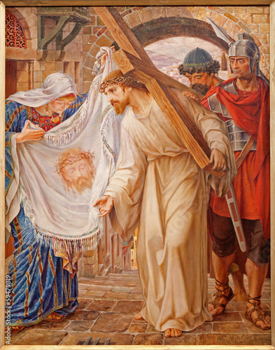 Photo: Gent - Jesus and Veronica - paint in st. Peters Gent - Jesus and Veronica - paint in st. Peters