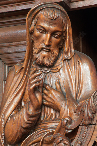 Photo: Antwerp - Carved holy statue in Saint Willibrordus church Antwerp - Carved holy statue in Saint Willibrordus church