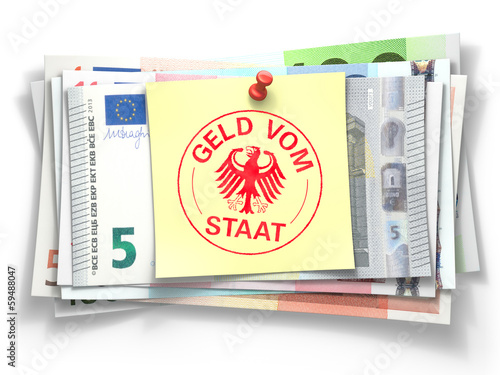 Illustration: Geld vom Staat erhalten Geld vom Staat erhalten
