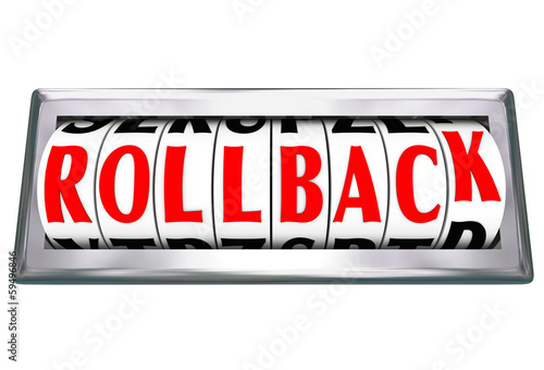 Illustration: Rollback Word Rolling Back Time Price Save Money Rollback Word Rolling Back Time Price Save Money
