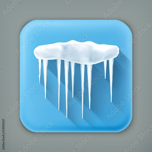 Vector: Icicles, long shadow icon Icicles, long shadow icon