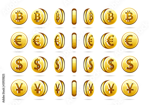 Vector: Rotational coins Rotational coins