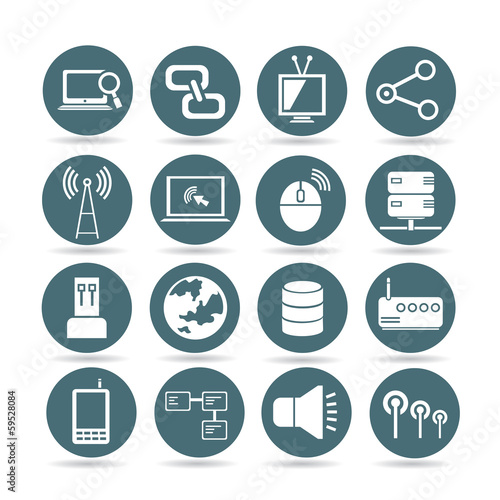 Vector: network, web buttons, app buttons set network, web buttons, app buttons set